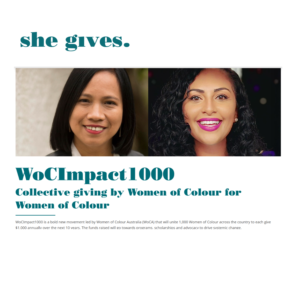 She Gives article hero shot